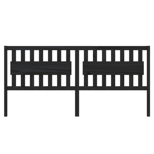 Cabeceira de cama 205.5x4x100 cm pinho maciço preto M 3