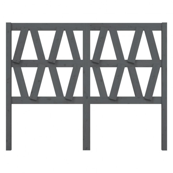 Cabecero de cama madera maciza de pino gris 126x4x100 cm M 3