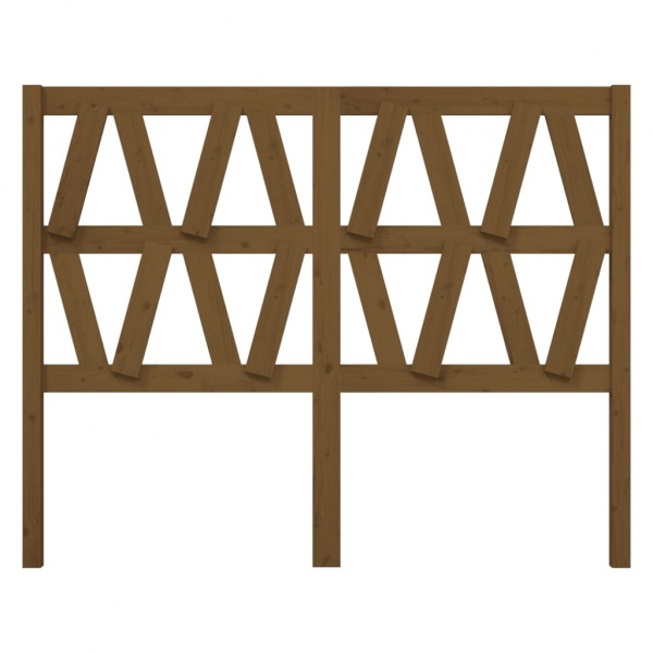 Cabecero de cama madera maciza de pino marrón miel 146x4x100 cm M 3