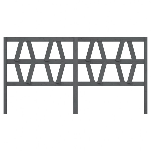 Cabecero de cama madera maciza de pino gris 206x4x100 cm M 3