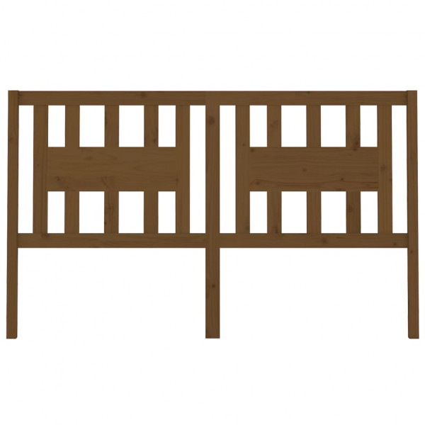 Cabecero madera maciza de pino marrón miel 141x4x100 cm M 3