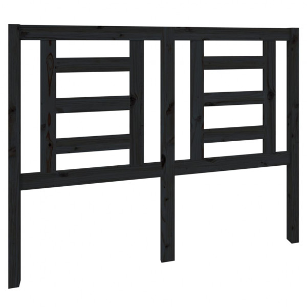 Cabeceira de cama 126x4x100 cm pinho maciço preto M 2