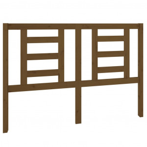 Cabecero de cama madera maciza de pino marrón miel 141x4x100 cm H