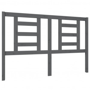 Cabecero de cama madera maciza de pino gris 146x4x100 cm H