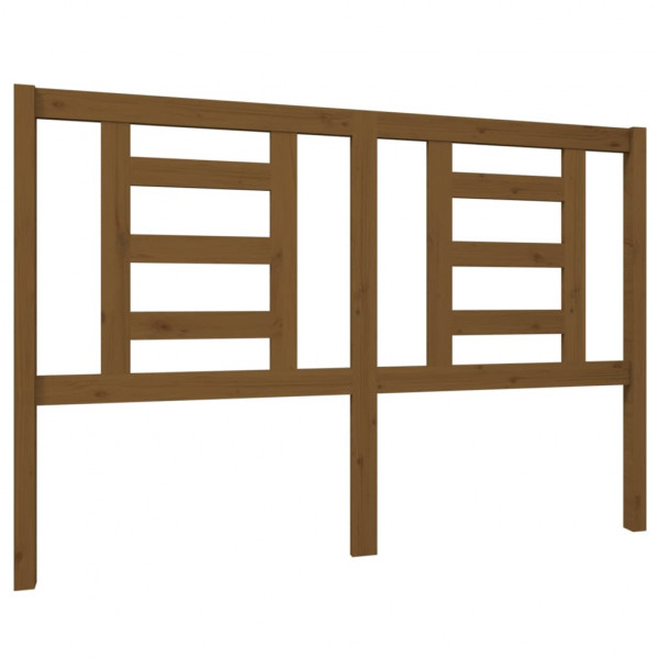 Cabecero de cama madera maciza de pino marrón miel 146x4x100 cm M 2