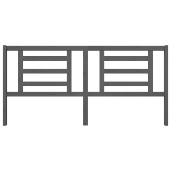 Cabecero de cama madera maciza de pino gris 206x4x100 cm M 3