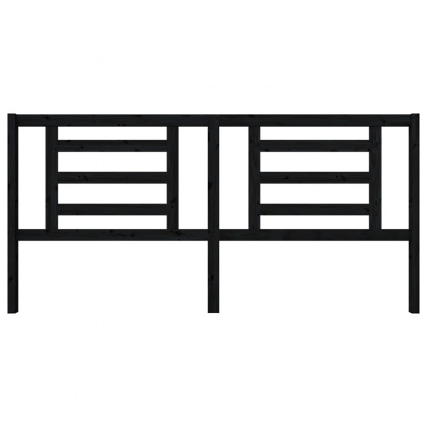 Cabeceira de cama 206x4x100 cm pinho maciço preto M 3