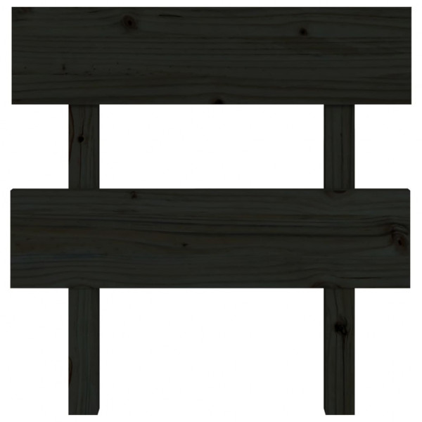 Cabeceira de cama 93.5x3x81 cm pinho maciço preto M 3