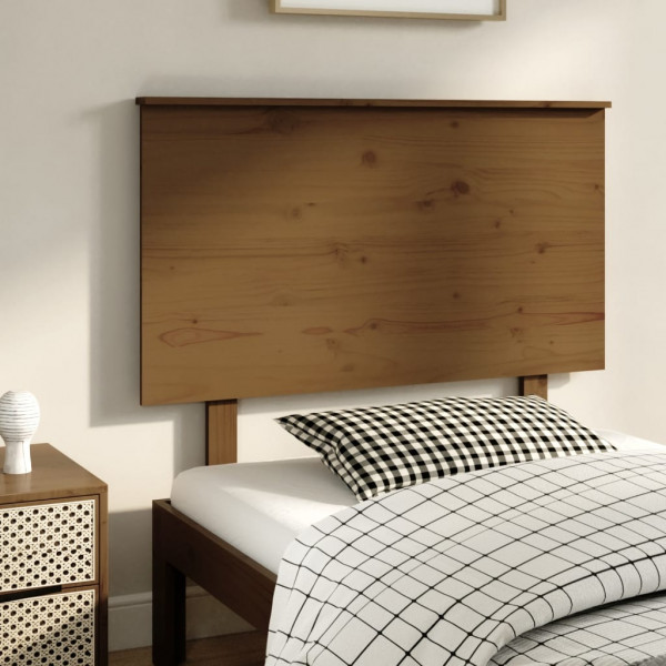 Cabecero de cama madera maciza de pino marrón miel 94x6x82.5 cm D