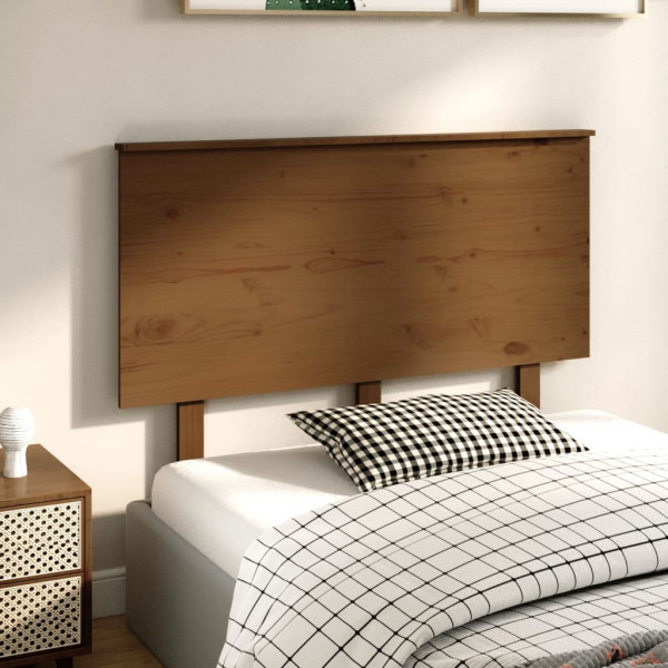 Cabecero de cama madera maciza de pino marrón miel 124x6x82.5cm M 4