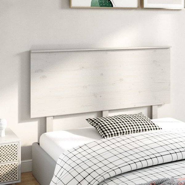 Cabecero de cama madera maciza de pino blanco 144x6x82.5 cm M 4