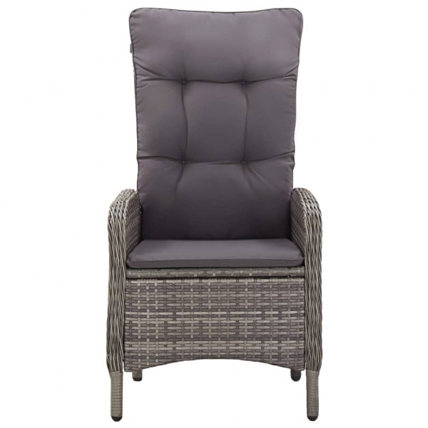 Set de comedor de jardín 11 piezas ratán sintético gris M 3