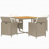 Set comedor de jardín 5 pzas con cojines ratán sintético beige 3