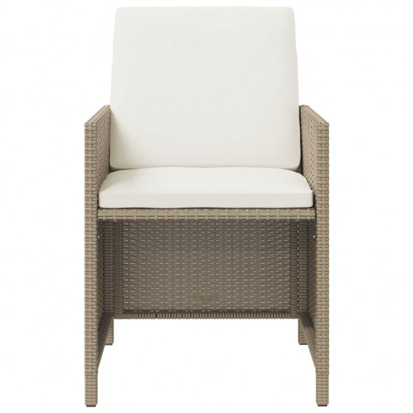 Set comedor de jardín 5 pzas con cojines ratán sintético beige M 5