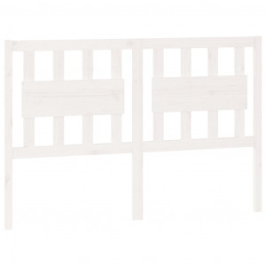 Cabeceira de cama 125.5x4x100 cm madeira de pinho maciça branco H