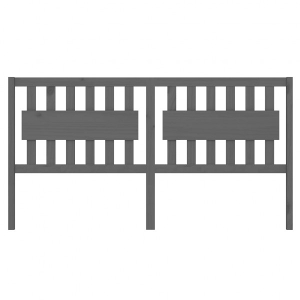 Cabecero de cama madera maciza de pino gris 125.5x4x100 cm M 3