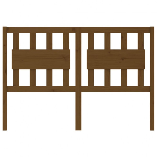 Cabecero de cama madera maciza pino marrón miel 125.5x4x100 cm M 3