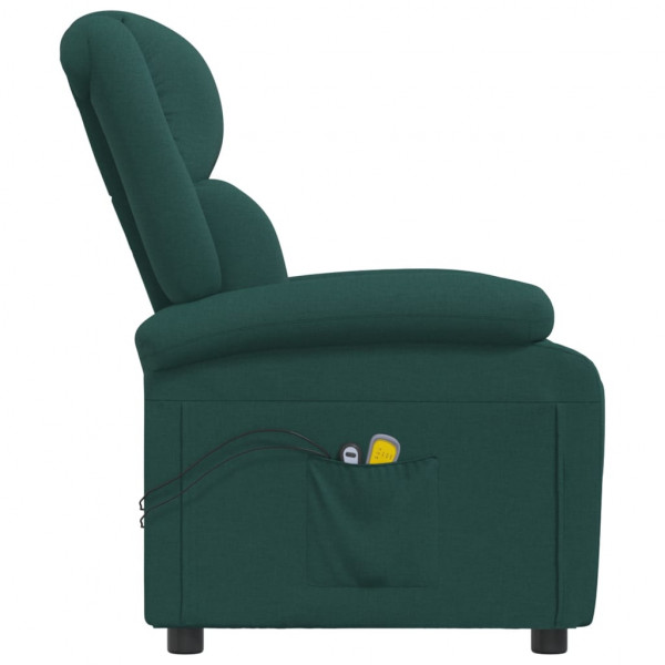 Sillón de masaje eléctrico tela verde oscuro M 4