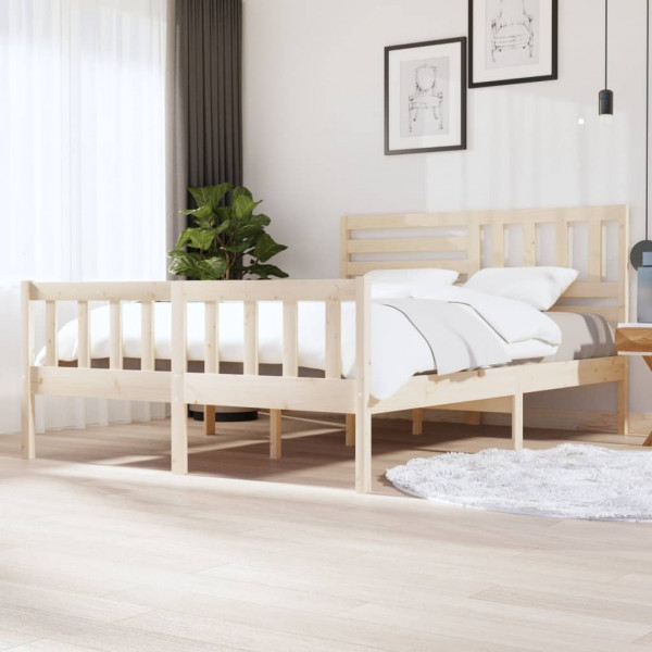 Estructura de cama de madera maciza 160x200 cm D