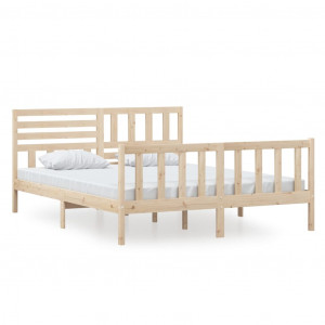 Estructura de cama de madera maciza 160x200 cm H