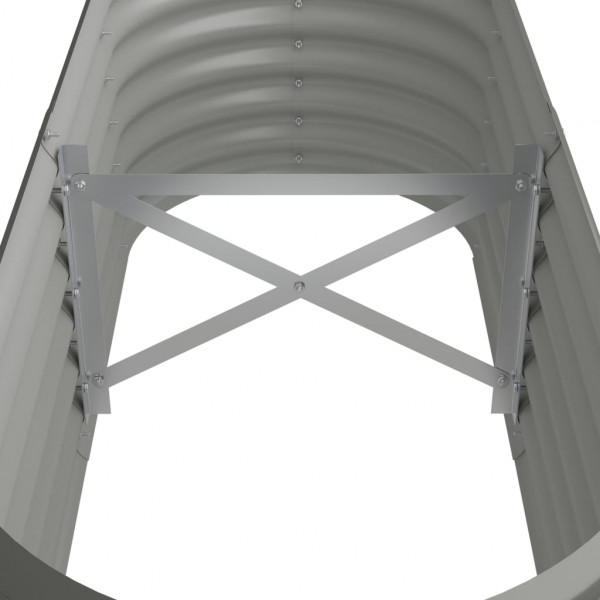 Canteiro elevado jardim 114x40x36cm aço revestido a pó cinzento M 5