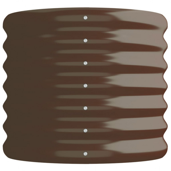 Canteiro elevado jardim 114x40x36cm aço revestido a pó castanho M 4