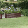 Canteiro elevado jardim 152x40x36cm aço revestido a pó castanho 1