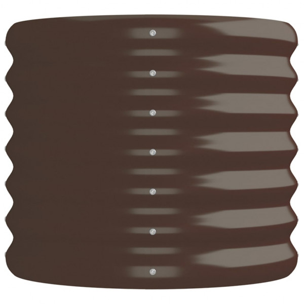 Canteiro elevado jardim 152x40x36cm aço revestido a pó castanho M 4