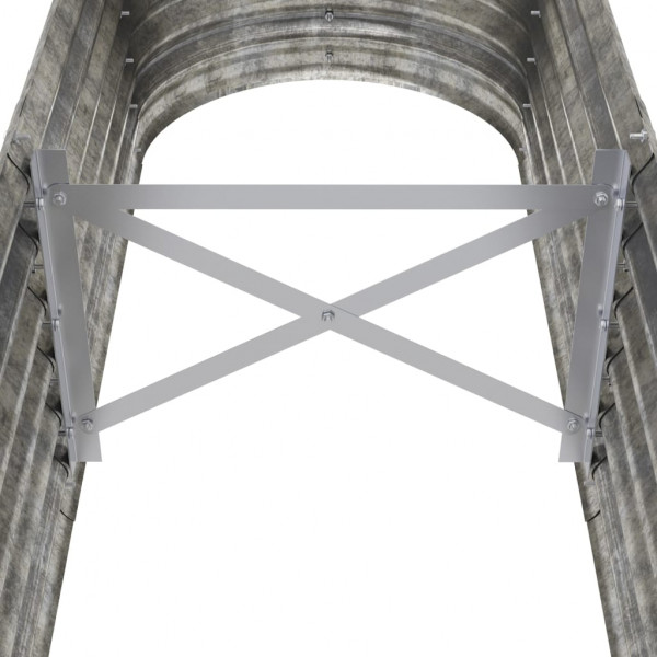 Canteiro elevado jardim 152x40x36cm aço revestido a pó prateado M 5