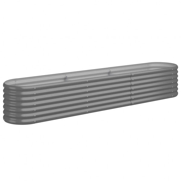 Jardinera arriate acero recubrimiento polvo gris 224x40x36 cm M 2
