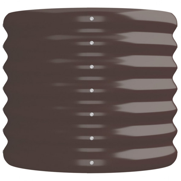 Canteiro elevado jardim 224x40x36cm aço revestido a pó castanho M 4