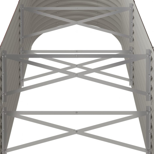 Canteiro elevado jardim 224x40x36cm aço revestido a pó castanho M 5