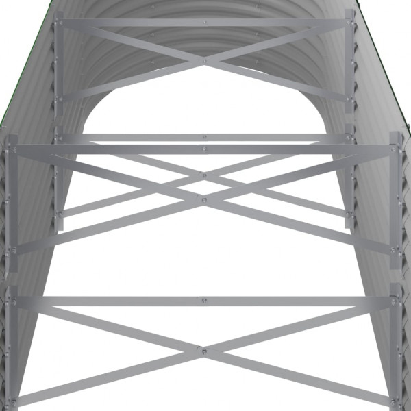 Canteiro elevado jardim 224x80x68 cm aço revestido a pó verde M 5