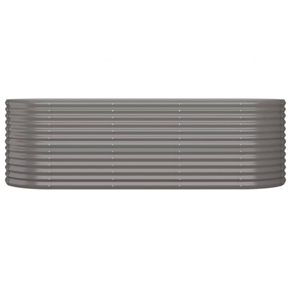 Jardinera arriate acero recubrimiento polvo gris 224x80x68 cm M 3