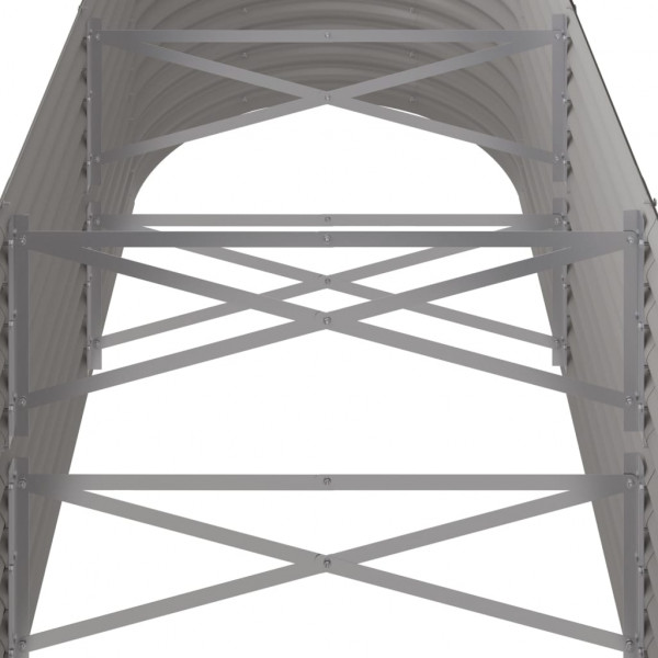 Canteiro elevado jardim 224x80x68cm aço revestido a pó cinzento M 5