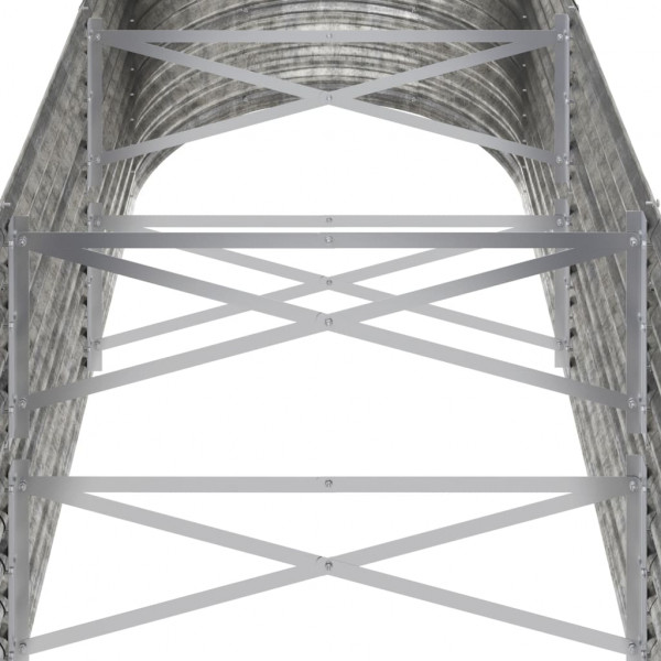 Canteiro elevado jardim 224x80x68cm aço revestido a pó prateado M 5