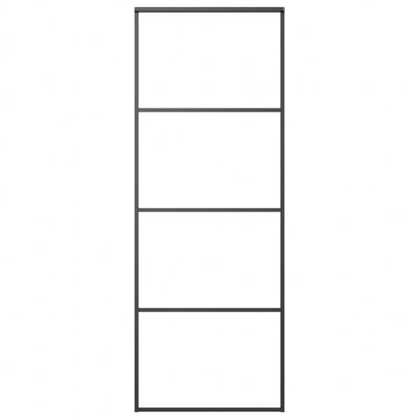 Porta deslizante em vidro ESG fosco e alumínio 76x205 cm preto M 2