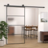 Puerta corredera ESG vidrio y aluminio negra 102.5x205 cm 1