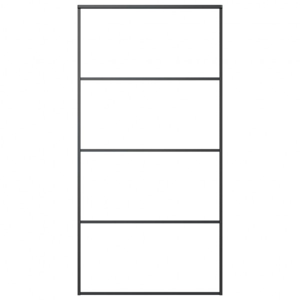 Porta deslizante vidro ESG fosco e alumínio 102.5x205 cm preto M 2