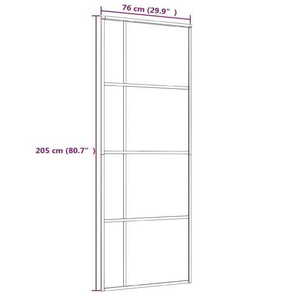 Puerta corredera ESG vidrio y aluminio negra 76x205cm M 5