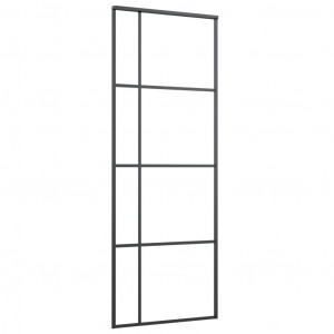 Porta deslizante em vidro ESG fosco e alumínio 76x205 cm preto H