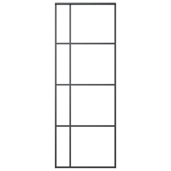 Puerta corredera ESG vidrio y aluminio negra 76x205 cm M 3