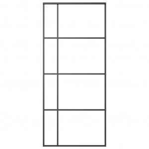 Puerta corredera ESG vidrio y aluminio negra 90x205 cm H