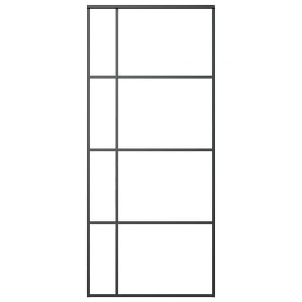 Puerta corredera ESG vidrio y aluminio negra 90x205 cm M 2