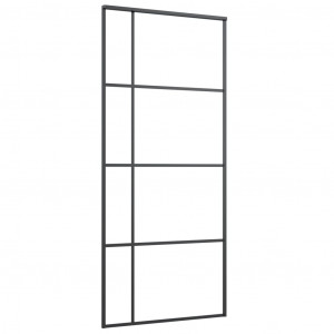 Porta deslizante vidro ESG fosco e alumínio 90x205 cm preto H