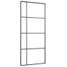 Puerta corredera ESG vidrio y aluminio negra 90x205 cm 2