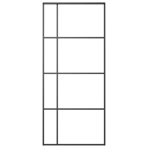Puerta corredera ESG vidrio y aluminio negra 90x205 cm M 3
