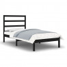 Estructura de cama madera maciza negro 75x190 cm 2