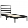 Estrutura cama pequena solteiro 75x190 cm madeira maciça preto 4