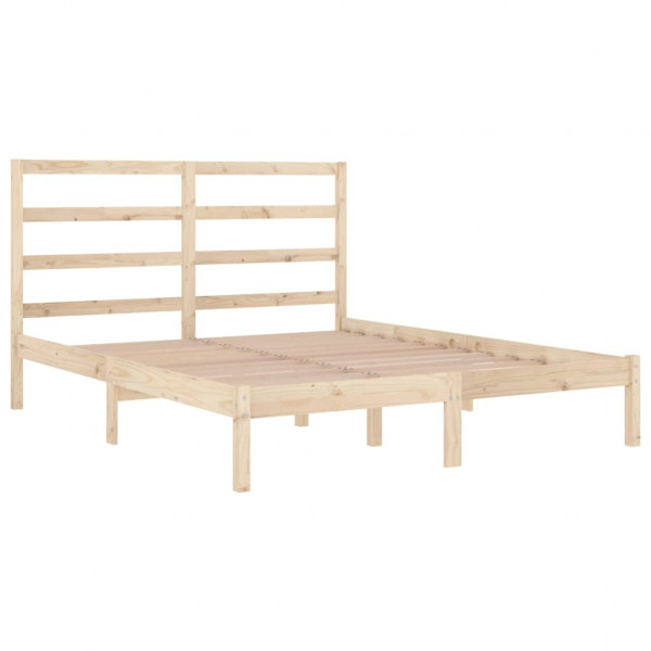 Estructura de cama doble madera maciza 135x190 cm M 4